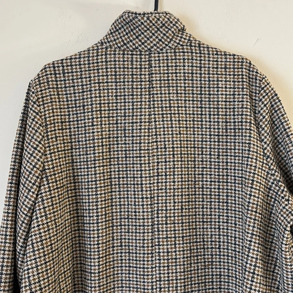 Old Navy Soft-Brushed Houndstooth Plaid Button-Front Wool Blend Overcoat Size 2X